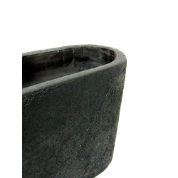 Donica betonowa Owalna Czarna 45x27,5x15cm